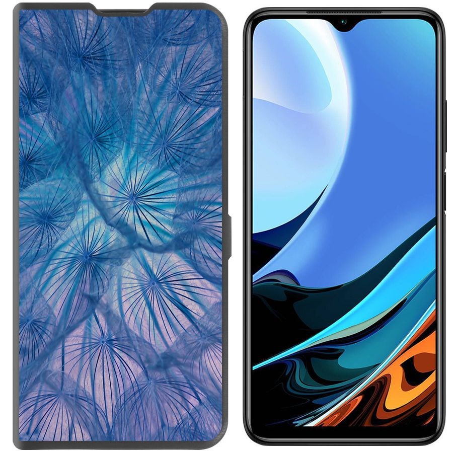 

Чехол-книжка Eco Book для Xiaomi Redmi 10A Синий одуванчик, Черный