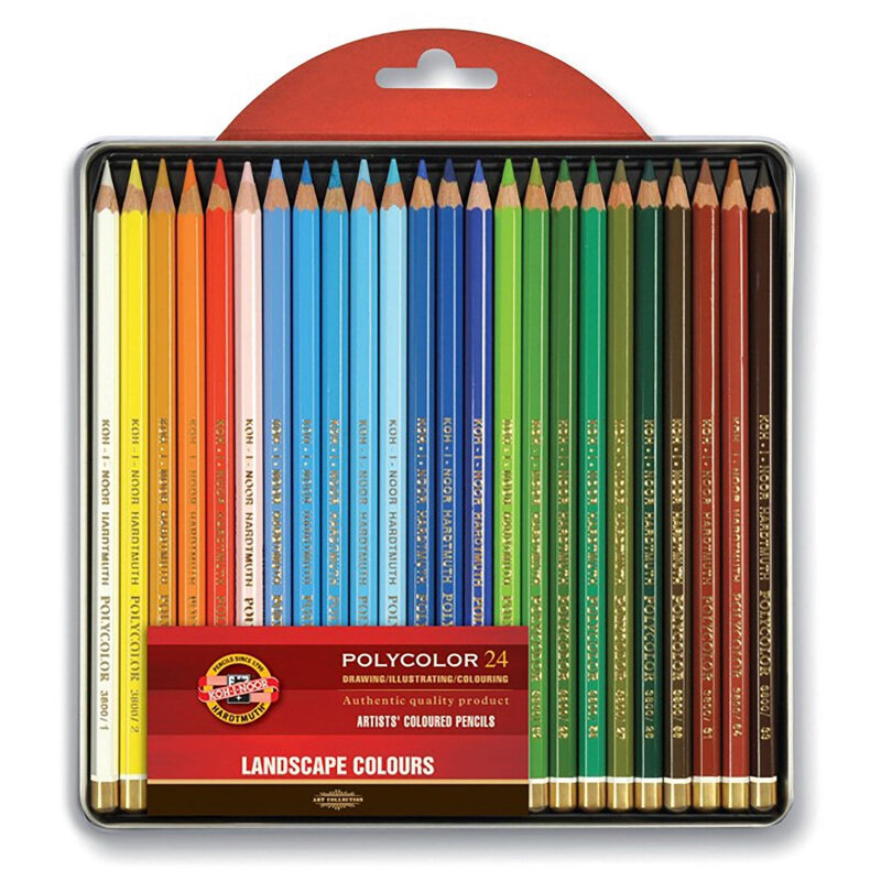 

Карандаши цветные худож POLYCOLOR Пейзаж 24цв/наб мет.кор. 3824024015PL, Разноцветные