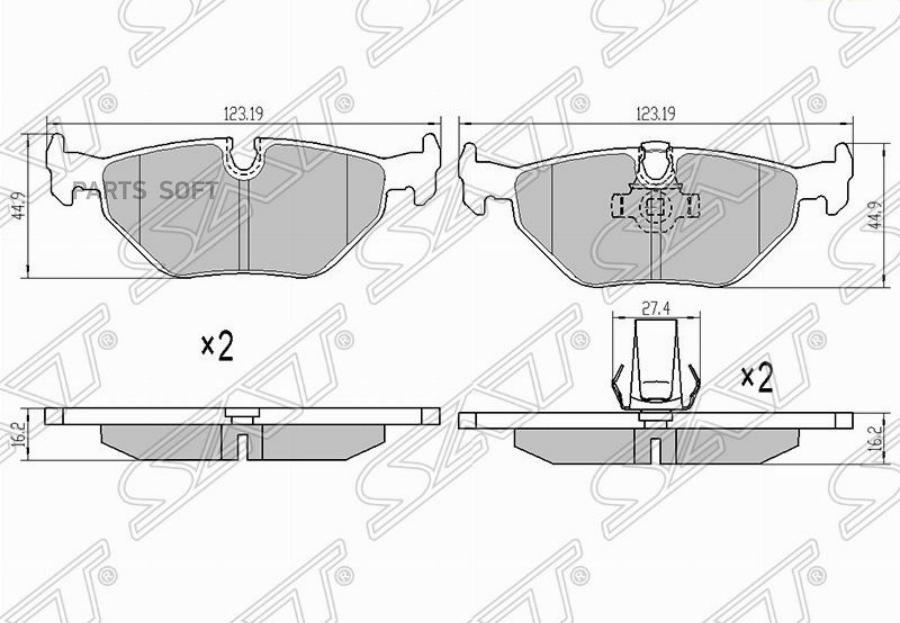 

Колодки Тормозные Зад Bmw 5 E39 95-03/Alpina B10 E39 96-04 1Шт SAT ST34216761281