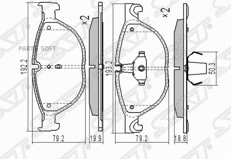 

Колодки тормозные перед bmw 5 f07/f10/f11/6 f06/f12/f13/7 f01/f02 SAT ST34116851269