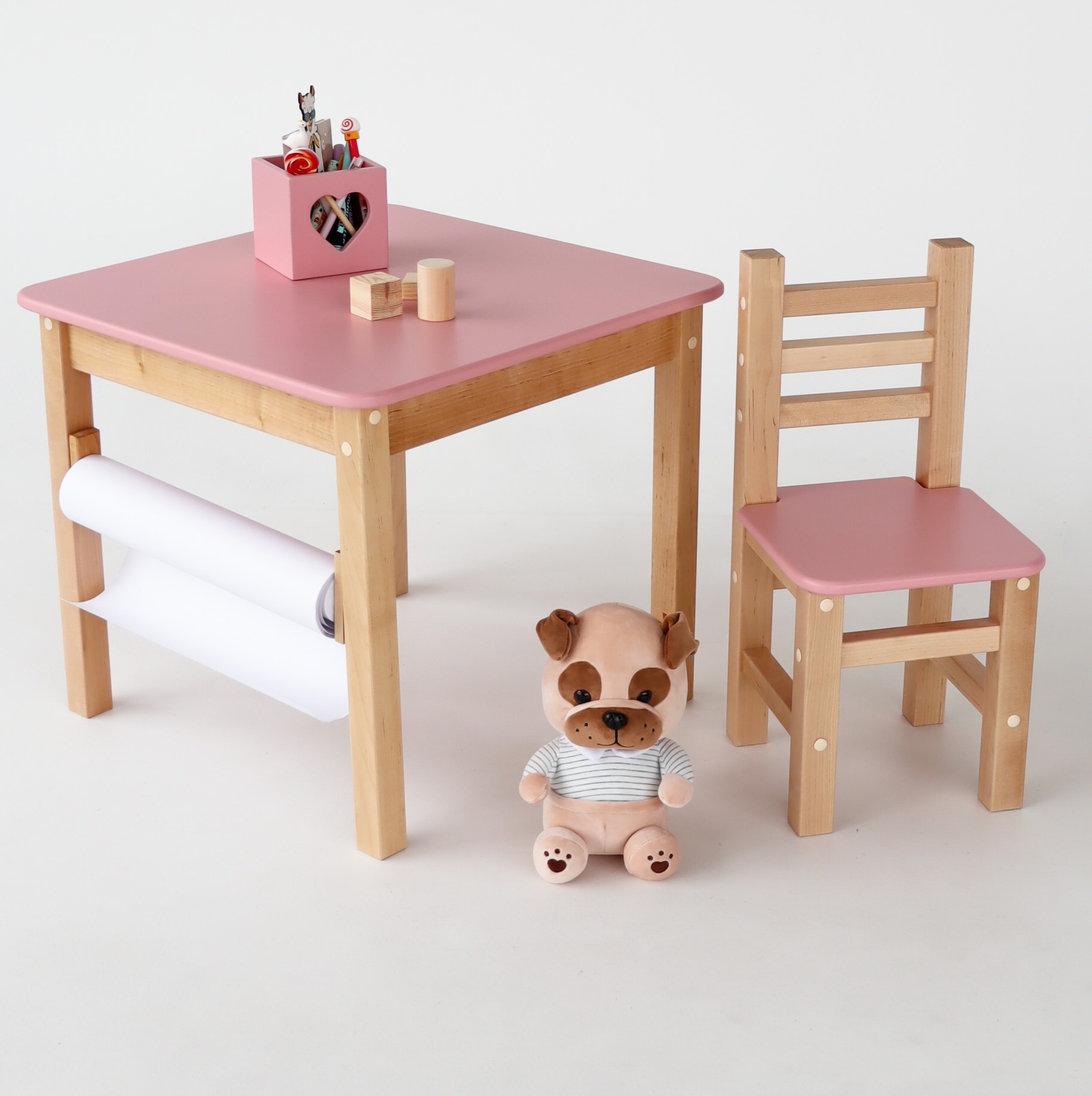 Комплект детской мебели Simba FOREST Lite Pink из березы растущий детский стол simba forest pink деревянный из березы