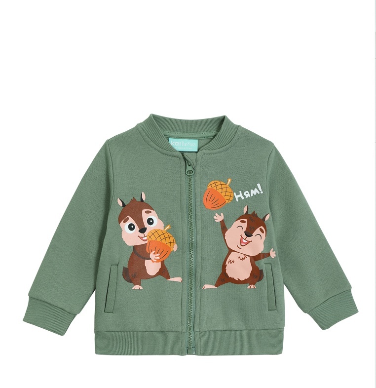 

Толстовка детская Kari Baby AW24B08503206, хаки, 68, 234553