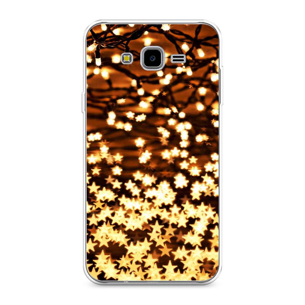 

Чехол на Samsung Galaxy J7 Neo "Новогодняя гирлянда", Золотистый, 25350-5