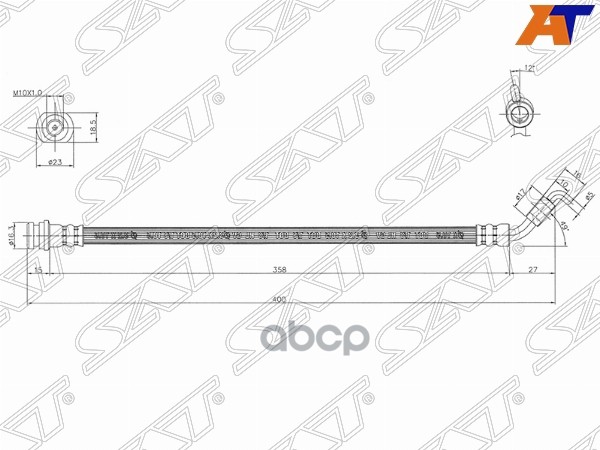 Шланг Тормозной Задний (Таиланд) Suzuki Grand Vitara Ii 05-16 Lh 1Шт SAT ST320010