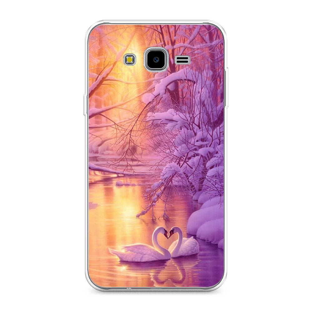

Чехол на Samsung Galaxy J7 Neo "Зима 1", Фиолетовый;желтый, 25350-2