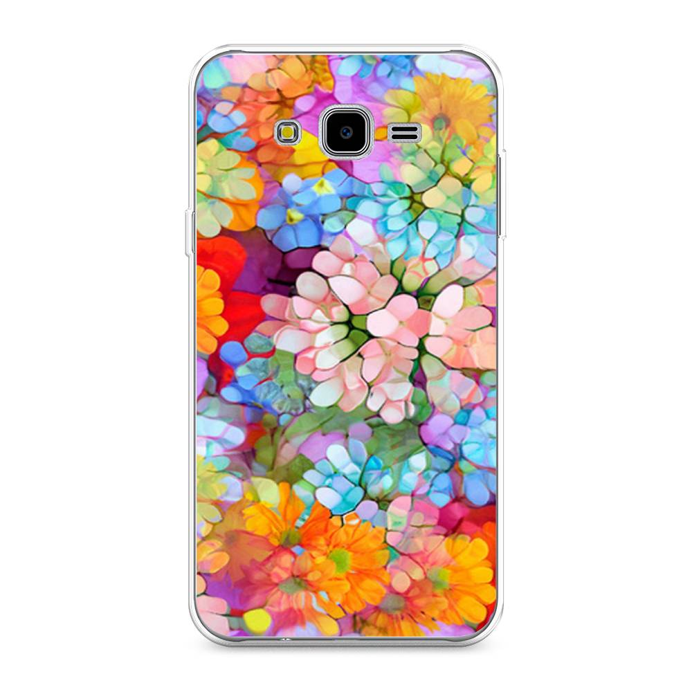

Чехол на Samsung Galaxy J7 Neo "Цветы витраж", Оранжевый;розовый;голубой, 25350-3