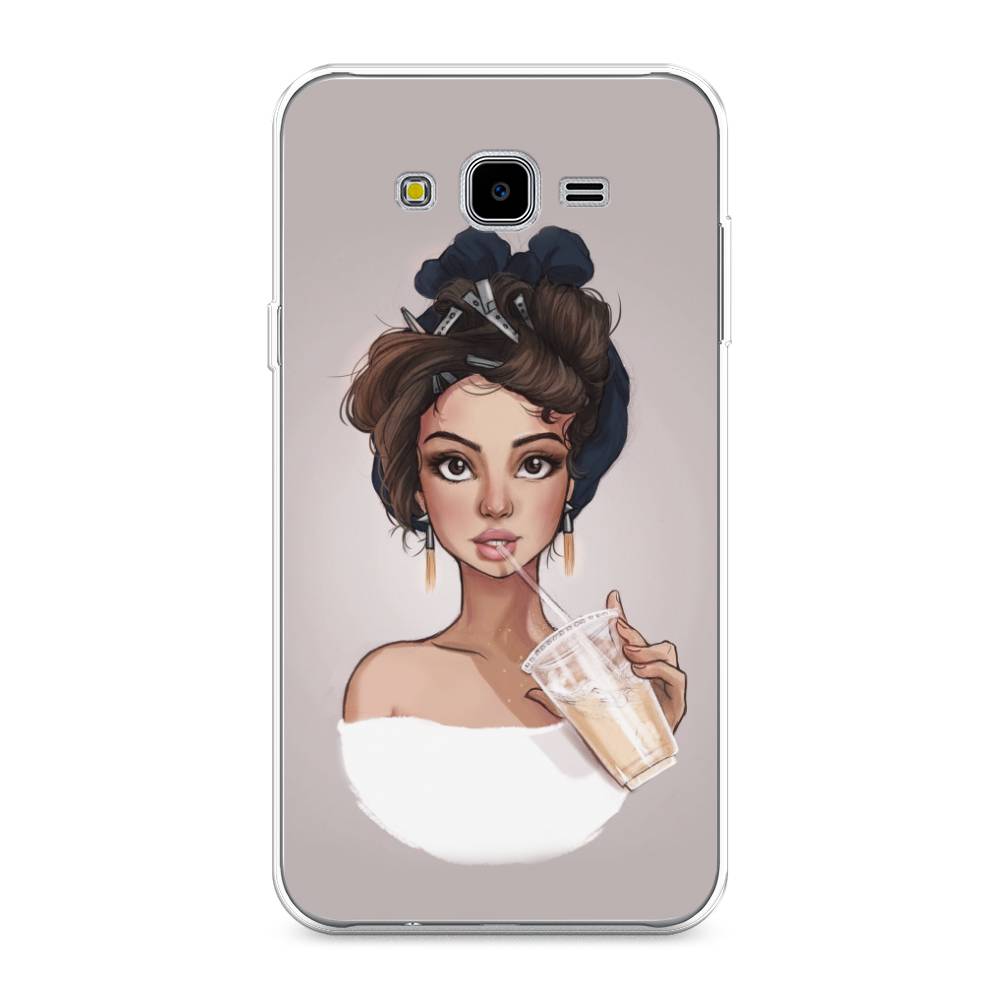 

Чехол на Samsung Galaxy J7 Neo "Девушка с фраппе", Серый, 25350-6
