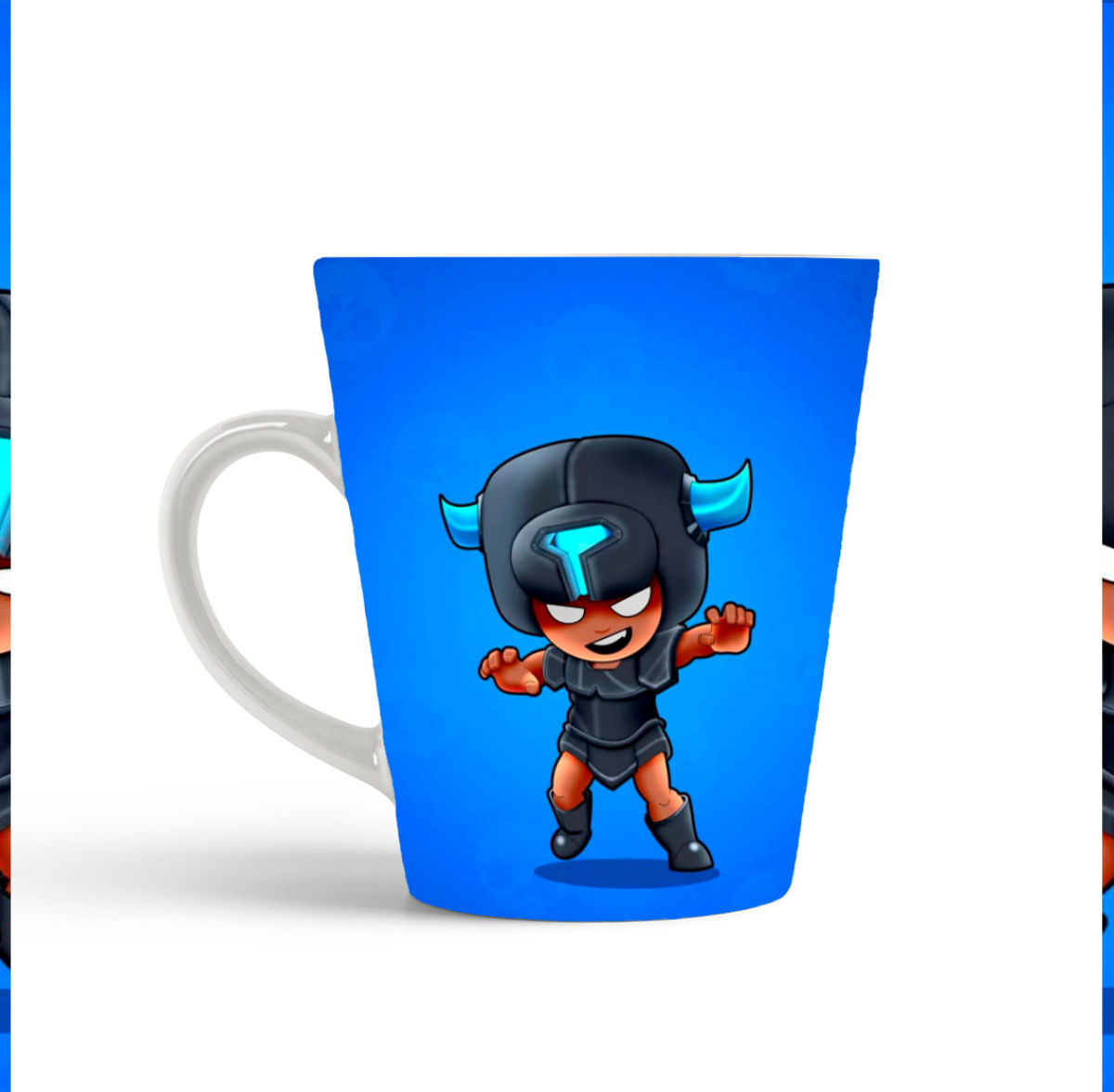 

Кружка-латте CoolPodarok Браво Старс Brawl Stars (шапка с рогами)