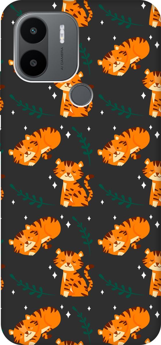 

Чехол на Xiaomi Redmi A1+ с 3D принтом "Tigers" черный, Черный;белый, 158139