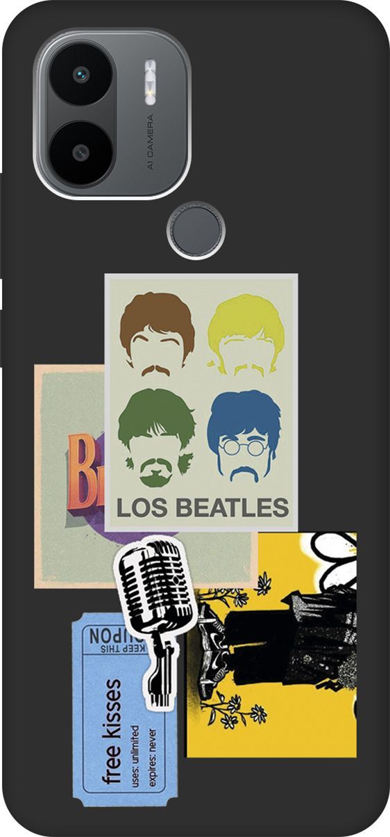 

Чехол на Xiaomi Redmi A1+ с 3D принтом "Beatles Stickers" черный, Черный;белый, 158139
