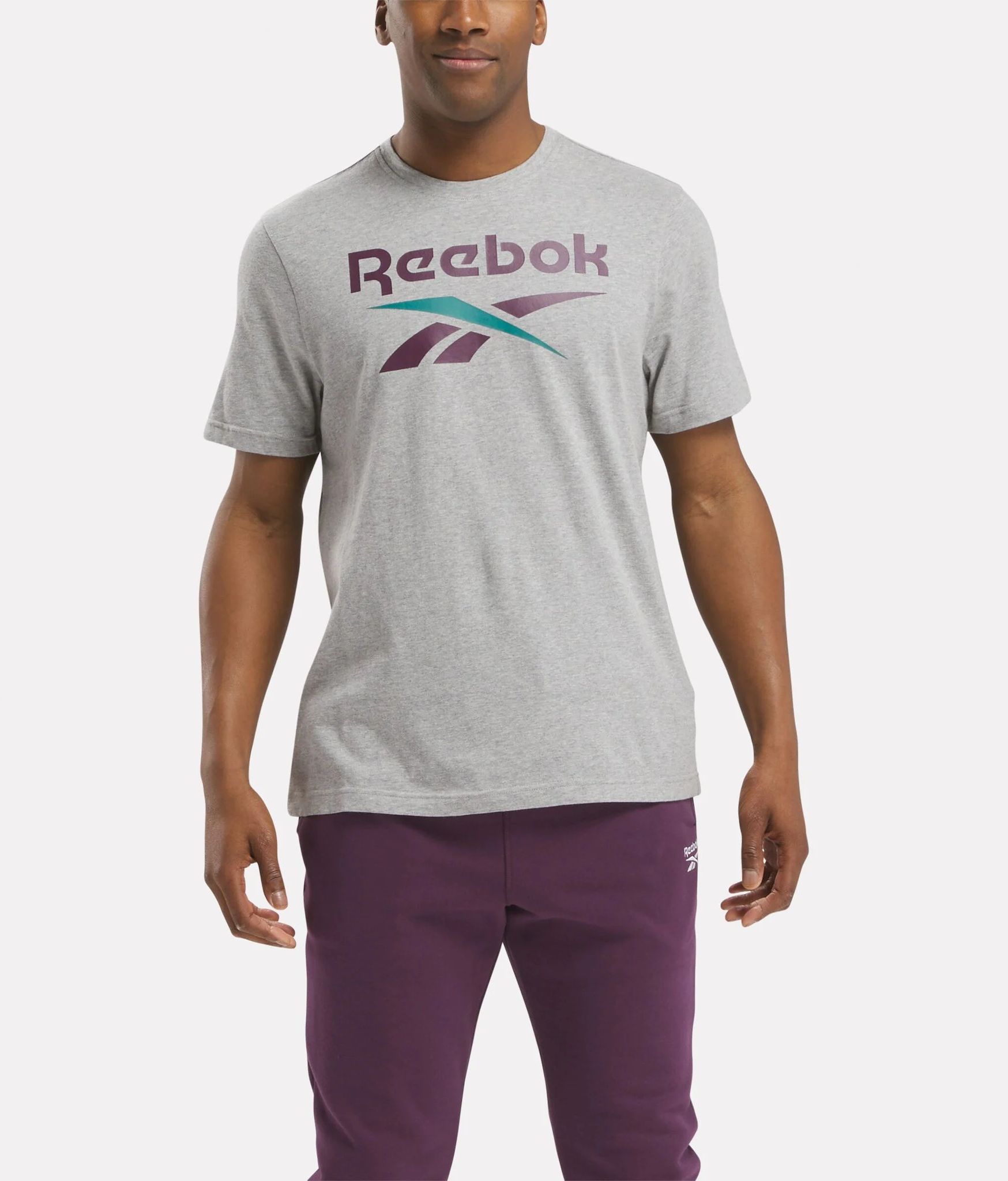 

Футболка Reebok для мужчин, серая-003, размер S, 100206031, Серый, Identity Big Stacked Logo