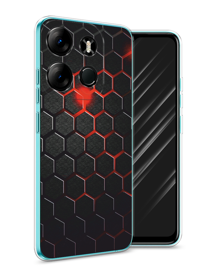 

Чехол Awog на Tecno Spark Go 2023, Infinix Smart 7 "Фон соты красные", Красный;черный, 3103750-1