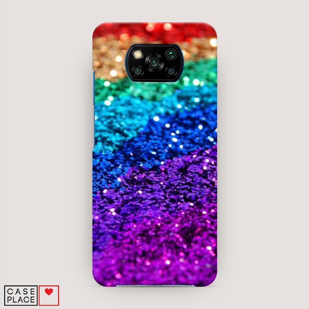 

Пластиковый чехол "Блестящая радуга рисунок" на Xiaomi Poco X3 NFC, 39220-2