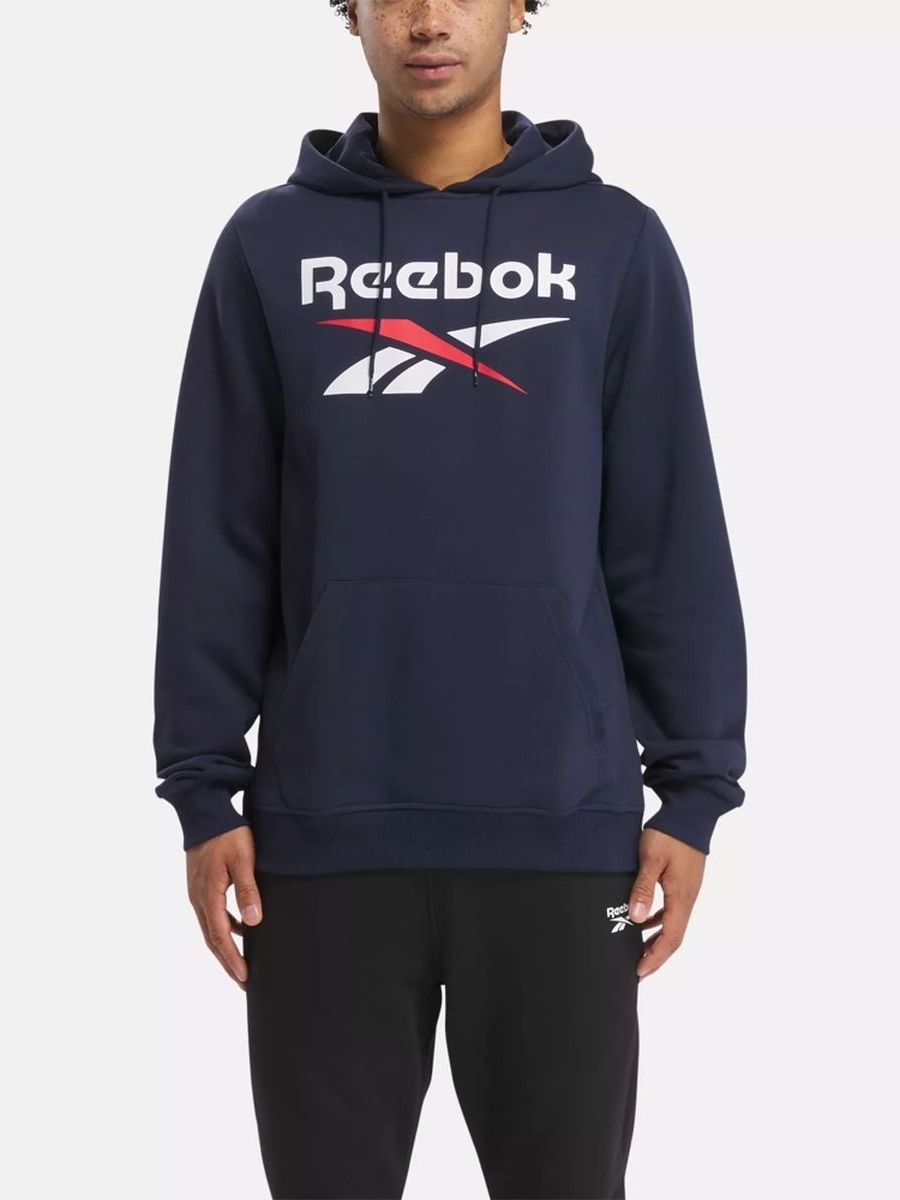 

Худи Reebok для мужчин, синий-410, размер S, 100050291, Identity Fleece Stacked Logo Pullover Hoodie