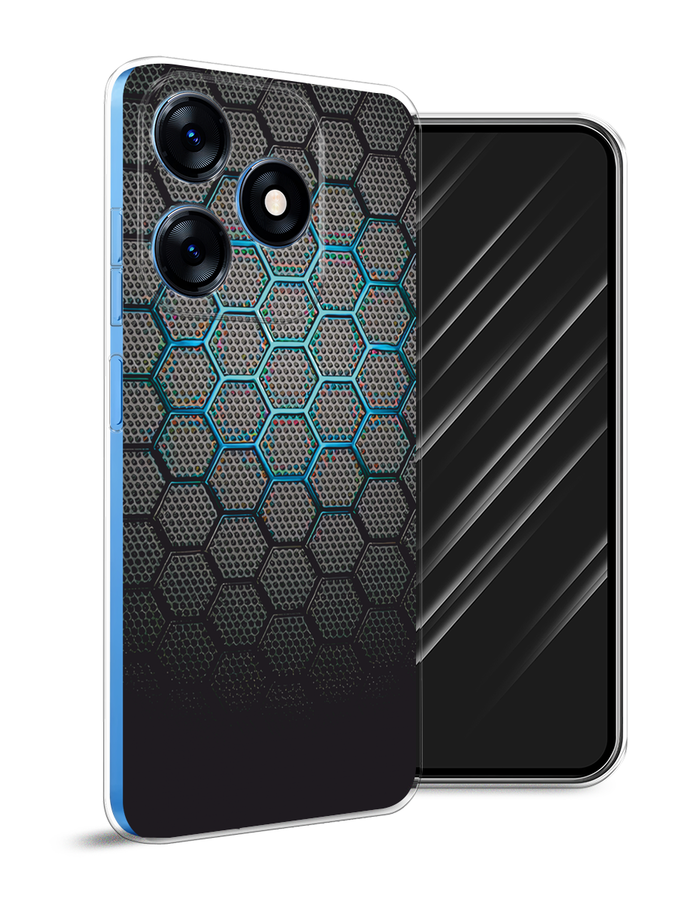 

Чехол Awog на Tecno Spark 10/10C "Бирюзовые соты", Бирюзовый;синий;черный, 303650-1