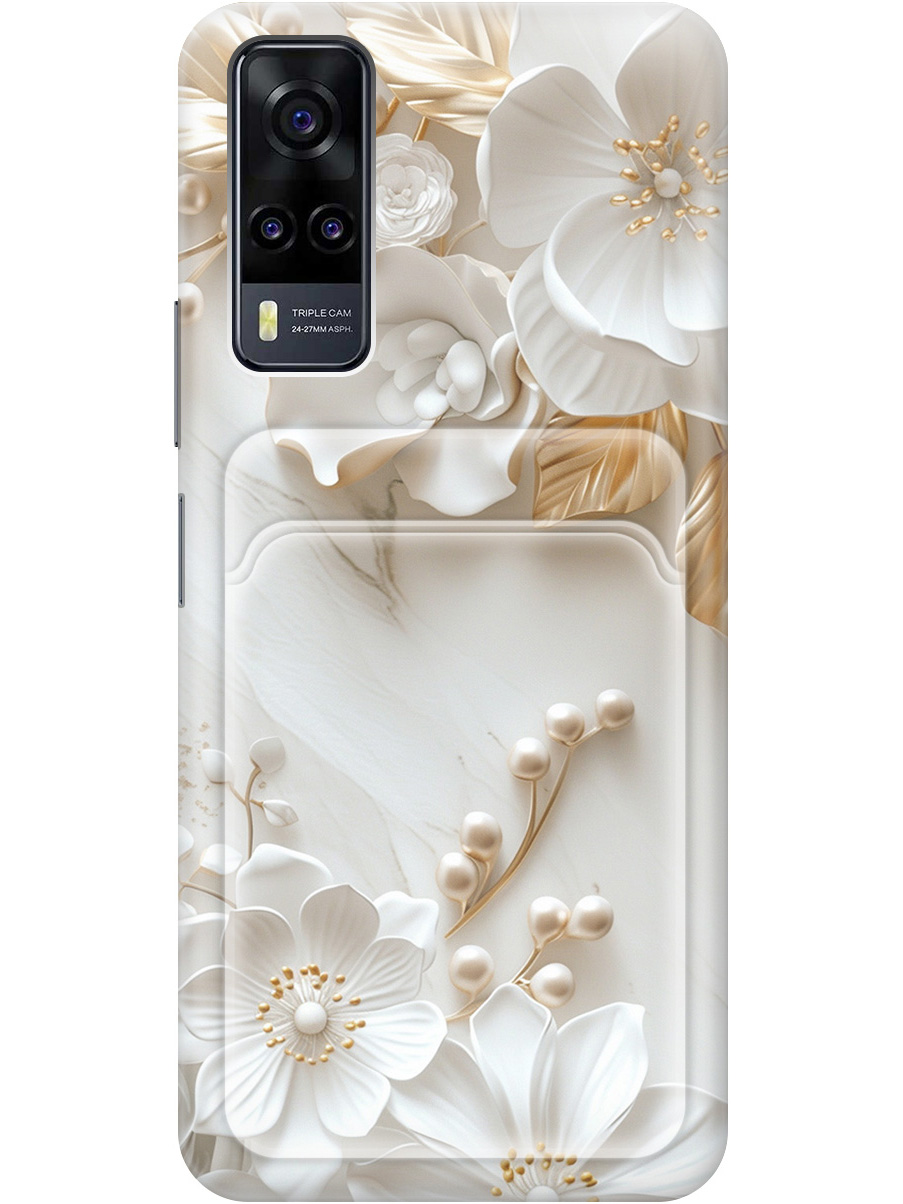 

Силиконовый чехол на Vivo Y31 / Y53s 4G / Y51 2020 с принтом с карманом для карты 819662, Золотистый;белый;прозрачный, 743438323