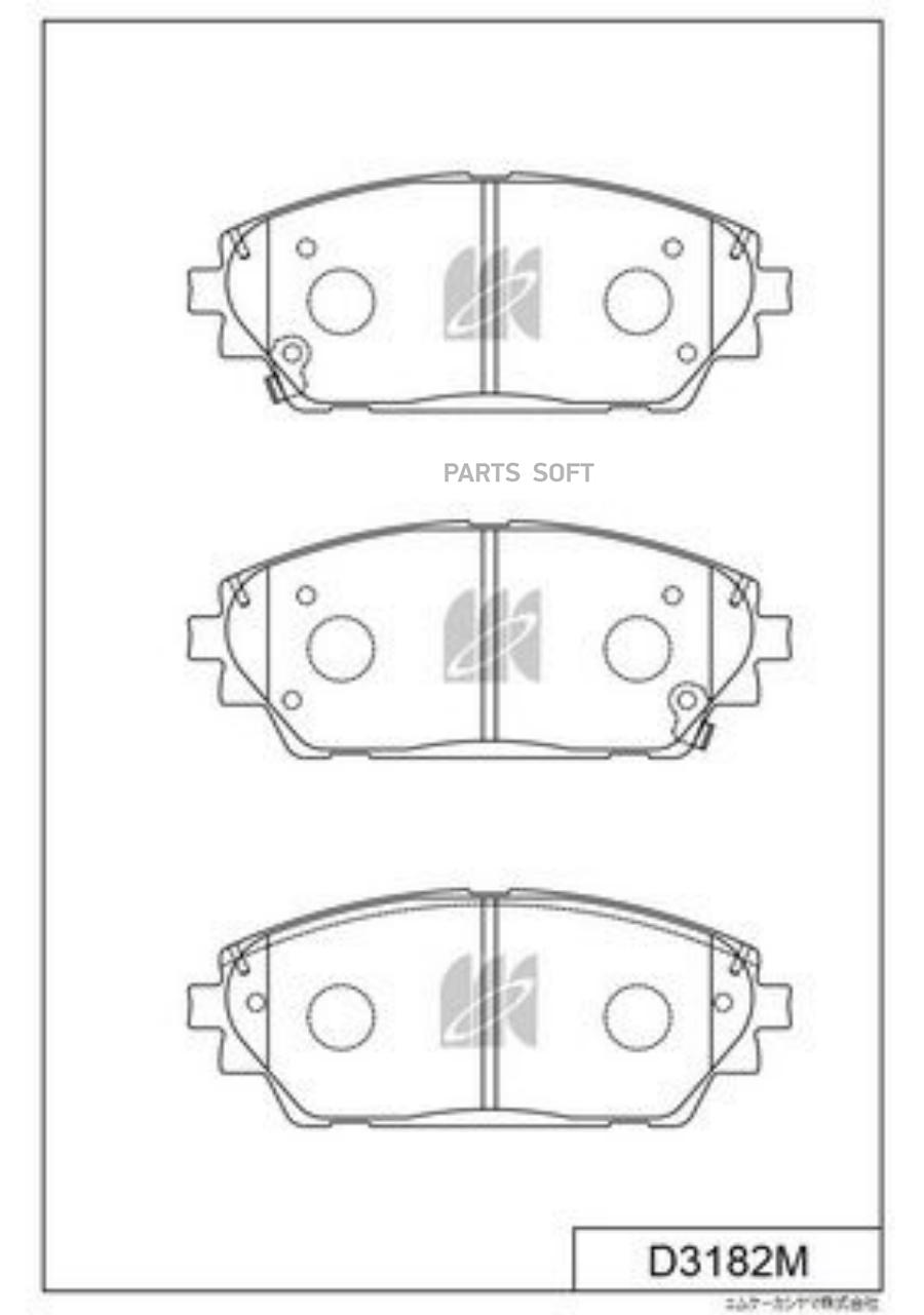 

Тормозные колодки Kashiyama передние с антискрипной пластиной D3182M