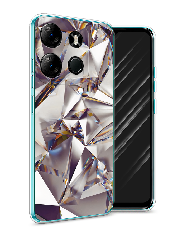 

Чехол Awog на Tecno Pop 7 Pro "Бриллианты", Серебристый;бежевый, 303450-1
