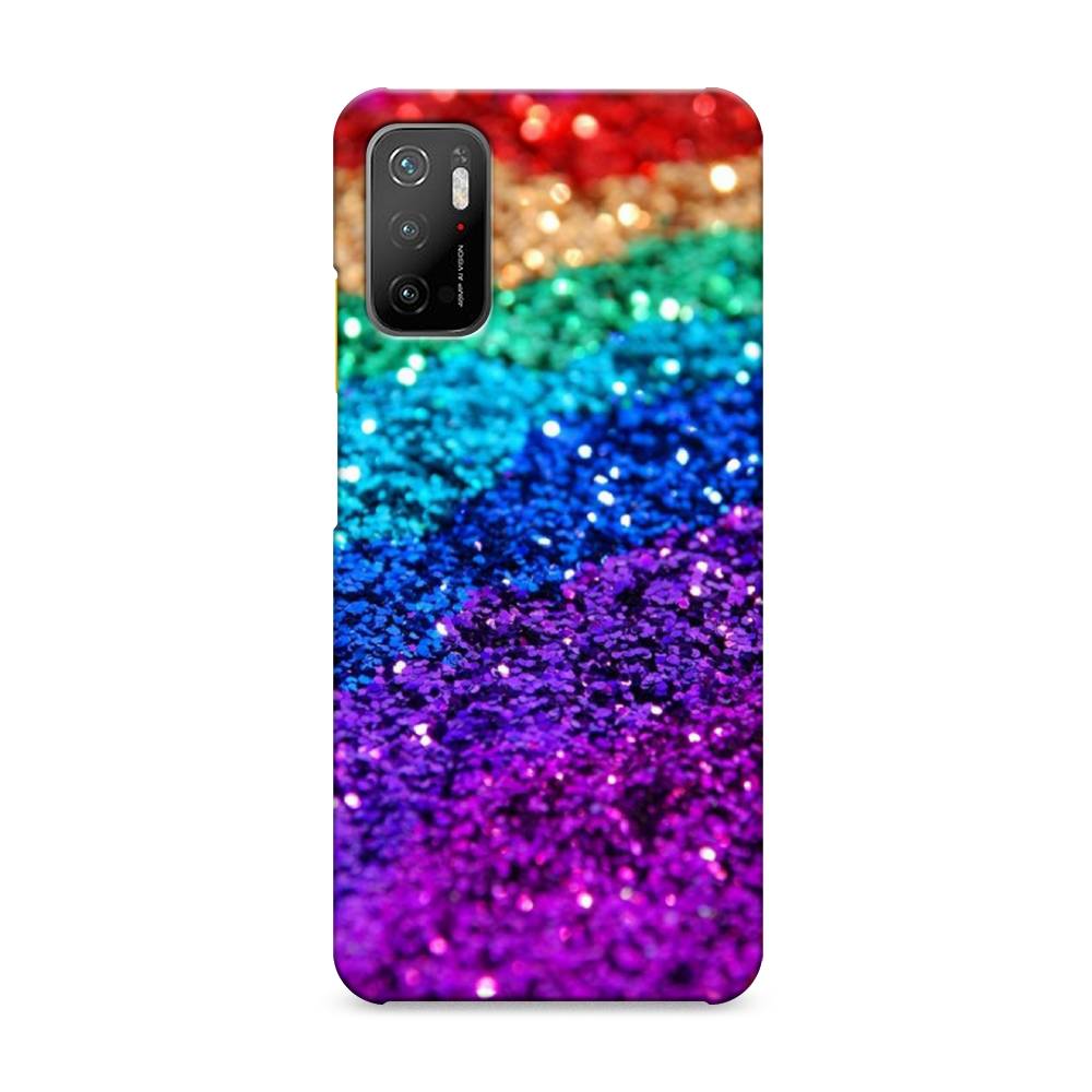 

Пластиковый чехол "Блестящая радуга рисунок" на Xiaomi Poco M3 Pro, 311020-2