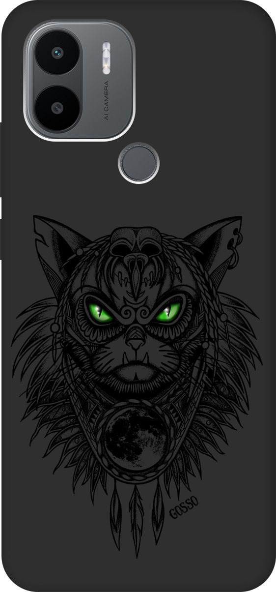 

Чехол на Xiaomi Redmi A1+ с 3D принтом "Shaman Cat" черный, Черный;зеленый, 158138