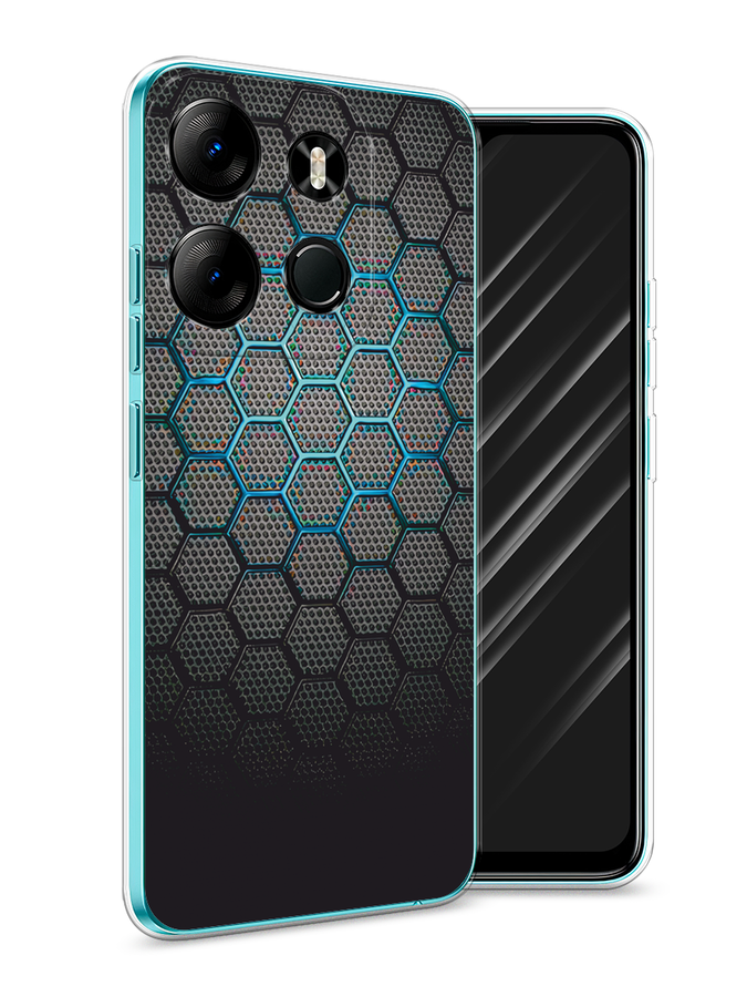 

Чехол Awog на Tecno Pop 7 Pro "Бирюзовые соты", Бирюзовый;синий;черный, 303450-1