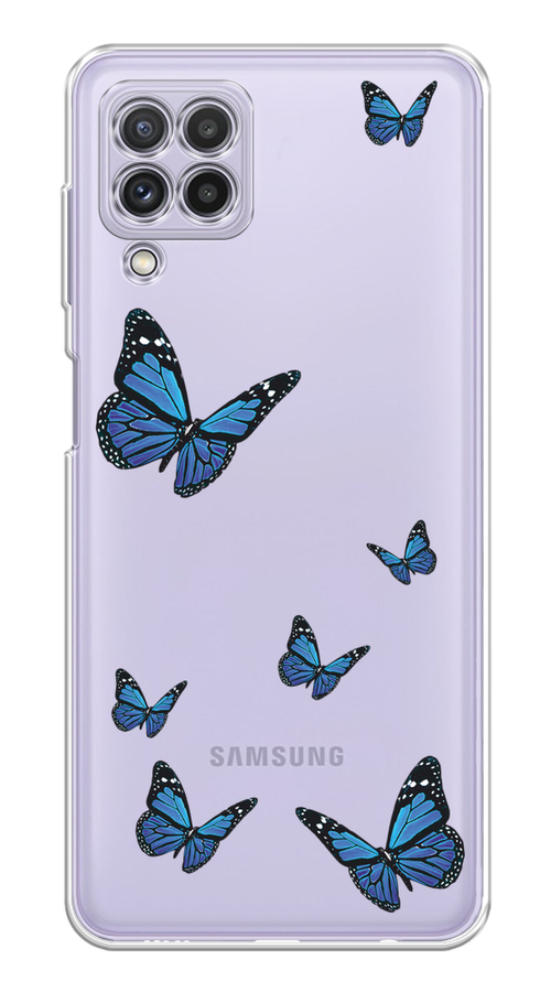 

Чехол на Samsung Galaxy A22/M22/M32 "Blue butterflies", Синий;черный, 2103450-1