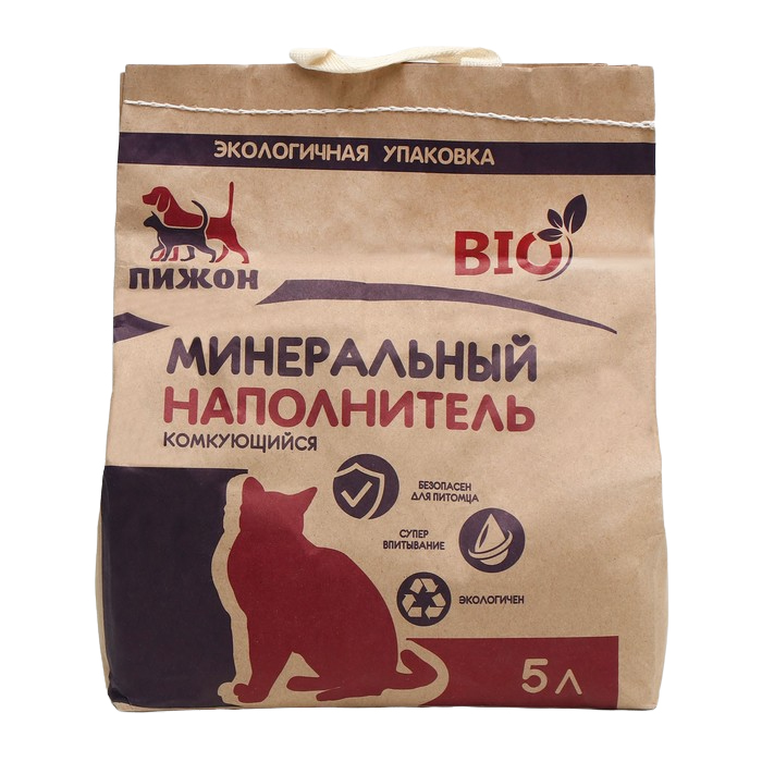 фото Наполнитель комкующийся пижон bio, 5 л