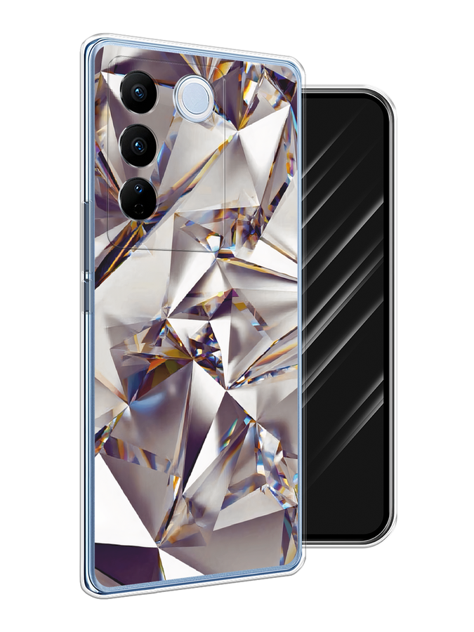 

Чехол Awog на Vivo V27/V27 Pro "Бриллианты", Серебристый;бежевый, 268550-1