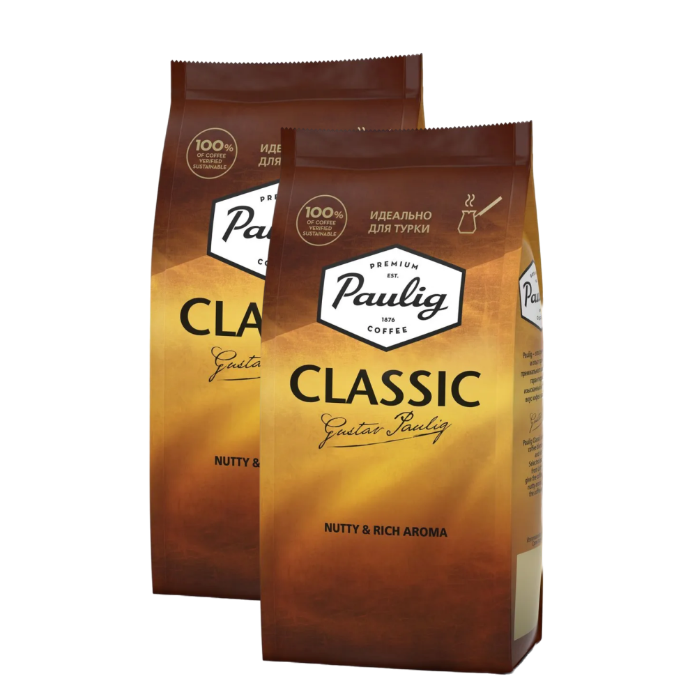 

Кофе молотый для турки Paulig Classic арабика, робуста, 2 упаковки по 200гр, Classic