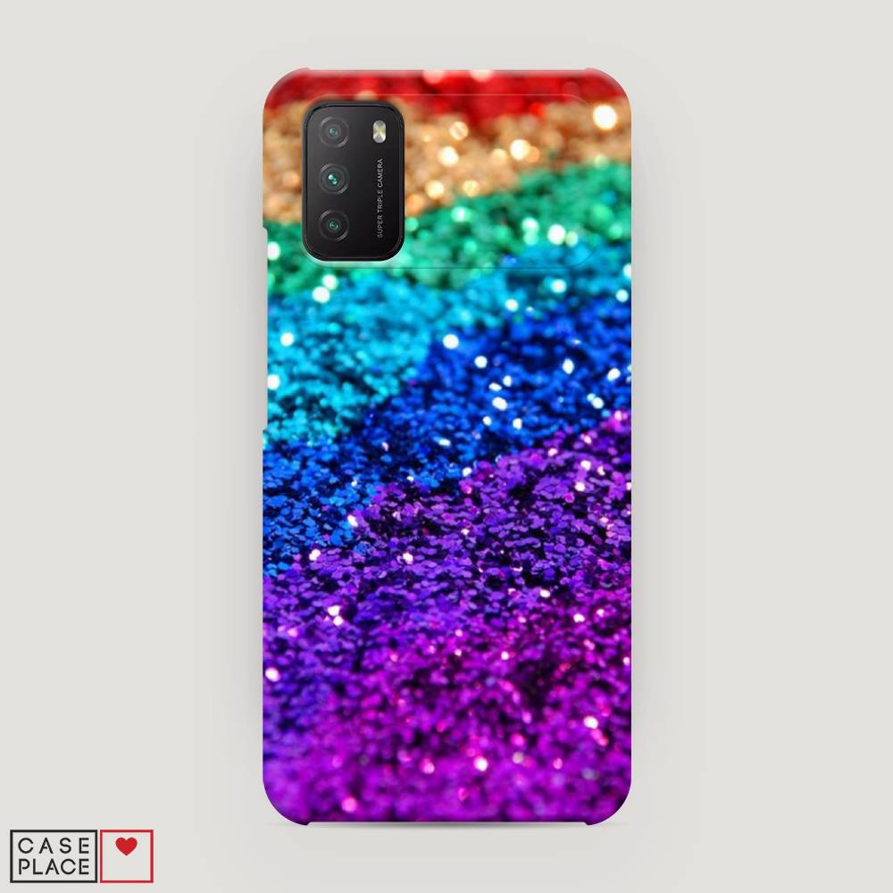 

Пластиковый чехол "Блестящая радуга рисунок" на Xiaomi Poco M3, 39520-2