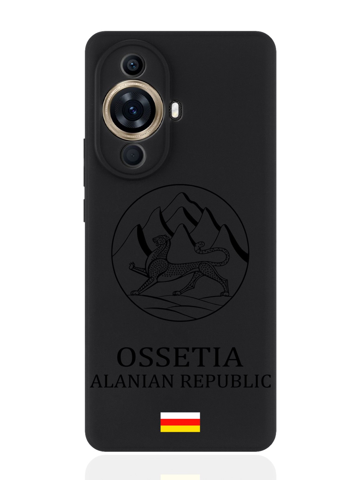 

Чехол для смартфона Huawei Nova 11 Pro черный силиконовый Черный лаковый Герб Осетии, Huawei Nova 11 Pro