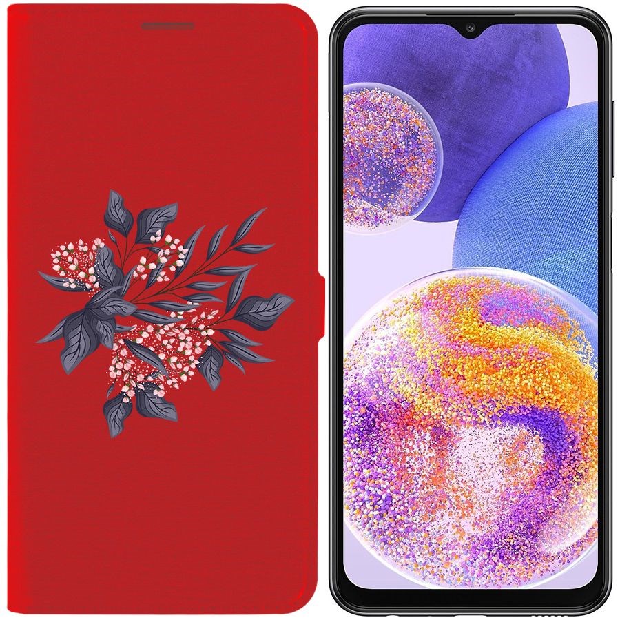 

Чехол-книжка Eco Book для Samsung Galaxy A23 (A235) Розовые бутоны, Красный