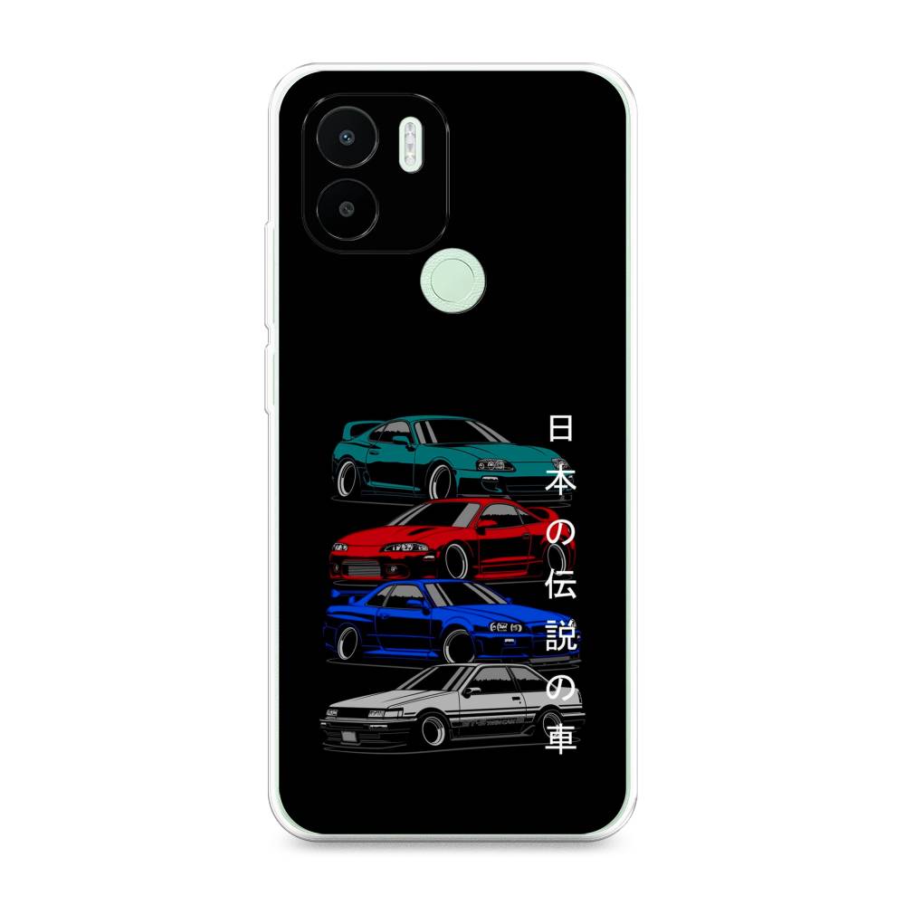 

Чехол Awog на Redmi A1 Plus / Редми A1 Плюс "JDM Legend cars", Зеленый;красный;синий