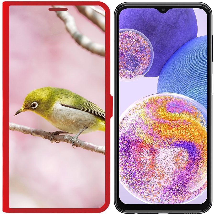 

Чехол-книжка Eco Book для Samsung Galaxy A23 (A235) Японская белоглазка, Красный