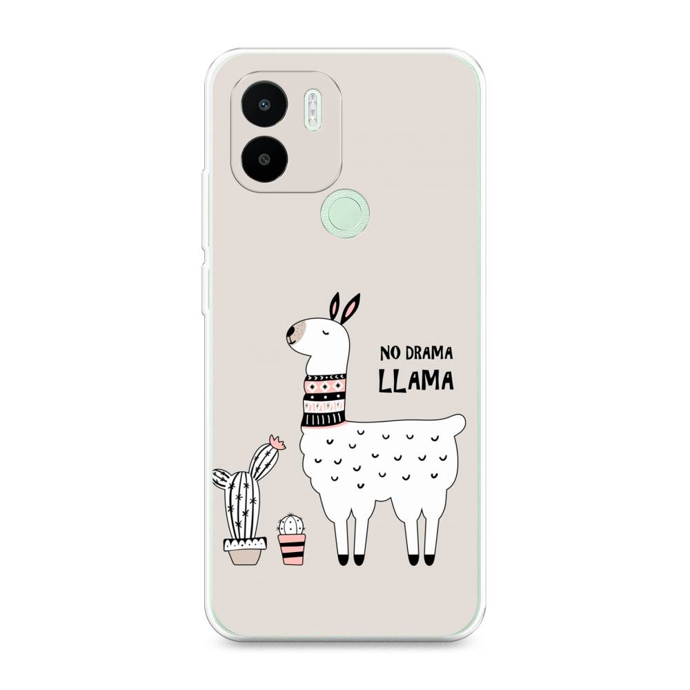 

Чехол Awog на Redmi A1 Plus / Редми A1 Плюс "No drama LLama", Бежевый;серый;белый