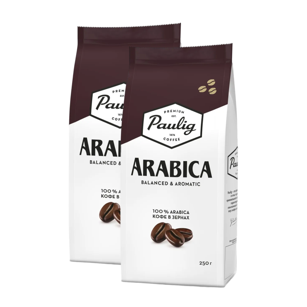 Кофе в зернах Paulig Arabica Original 100% арабика, 2 упаковки по 250гр