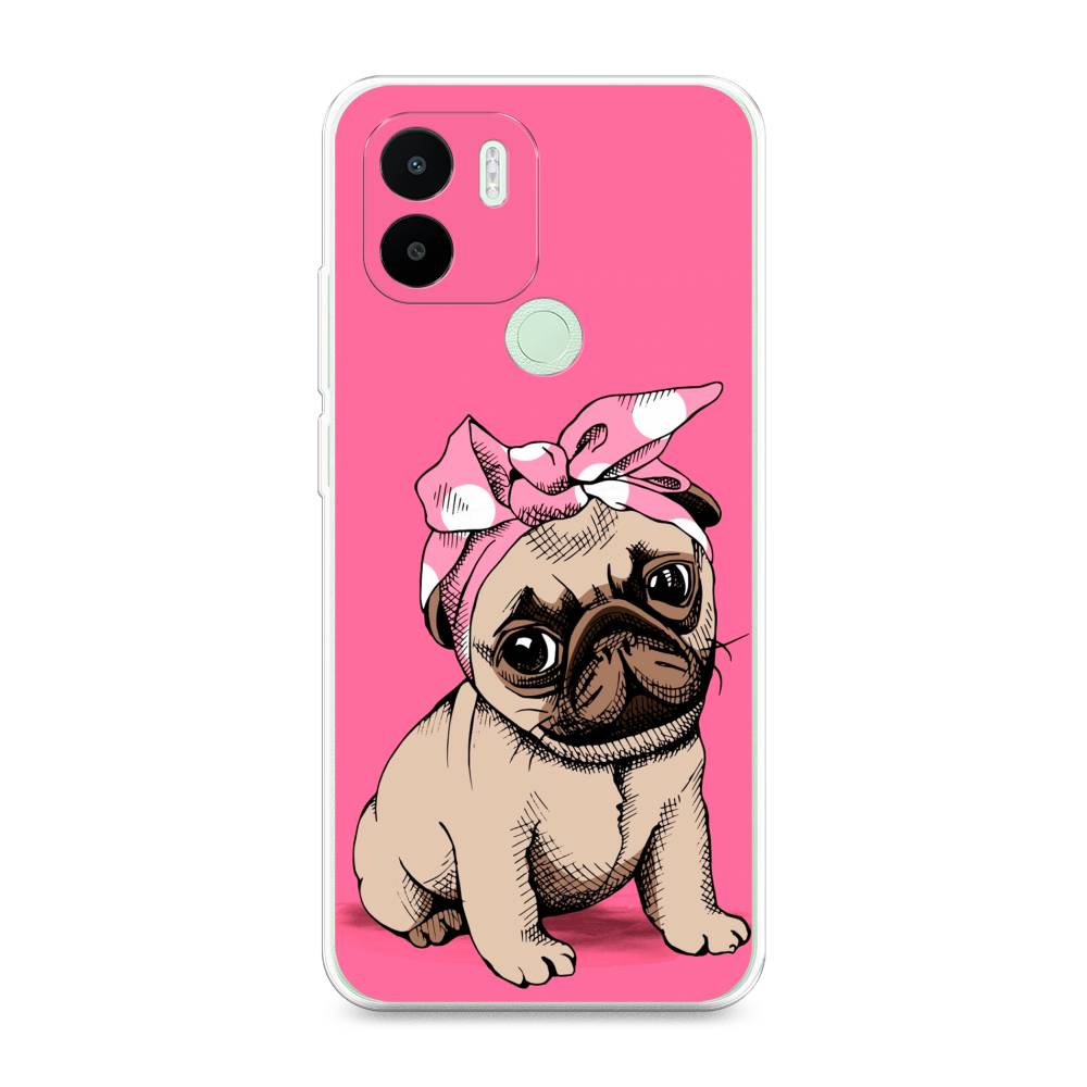 

Чехол Awog на Redmi A1 Plus / Редми A1 Плюс "Dog Pin-Up", Розовый;бежевый