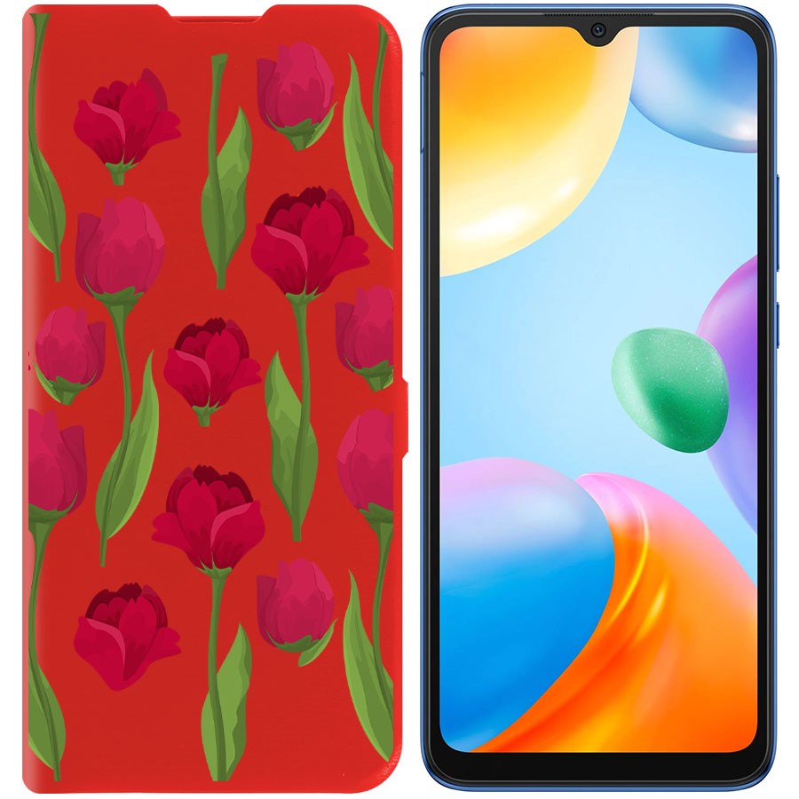 Чехол-книжка Eco Book для Xiaomi Redmi 10C Розы паттерн