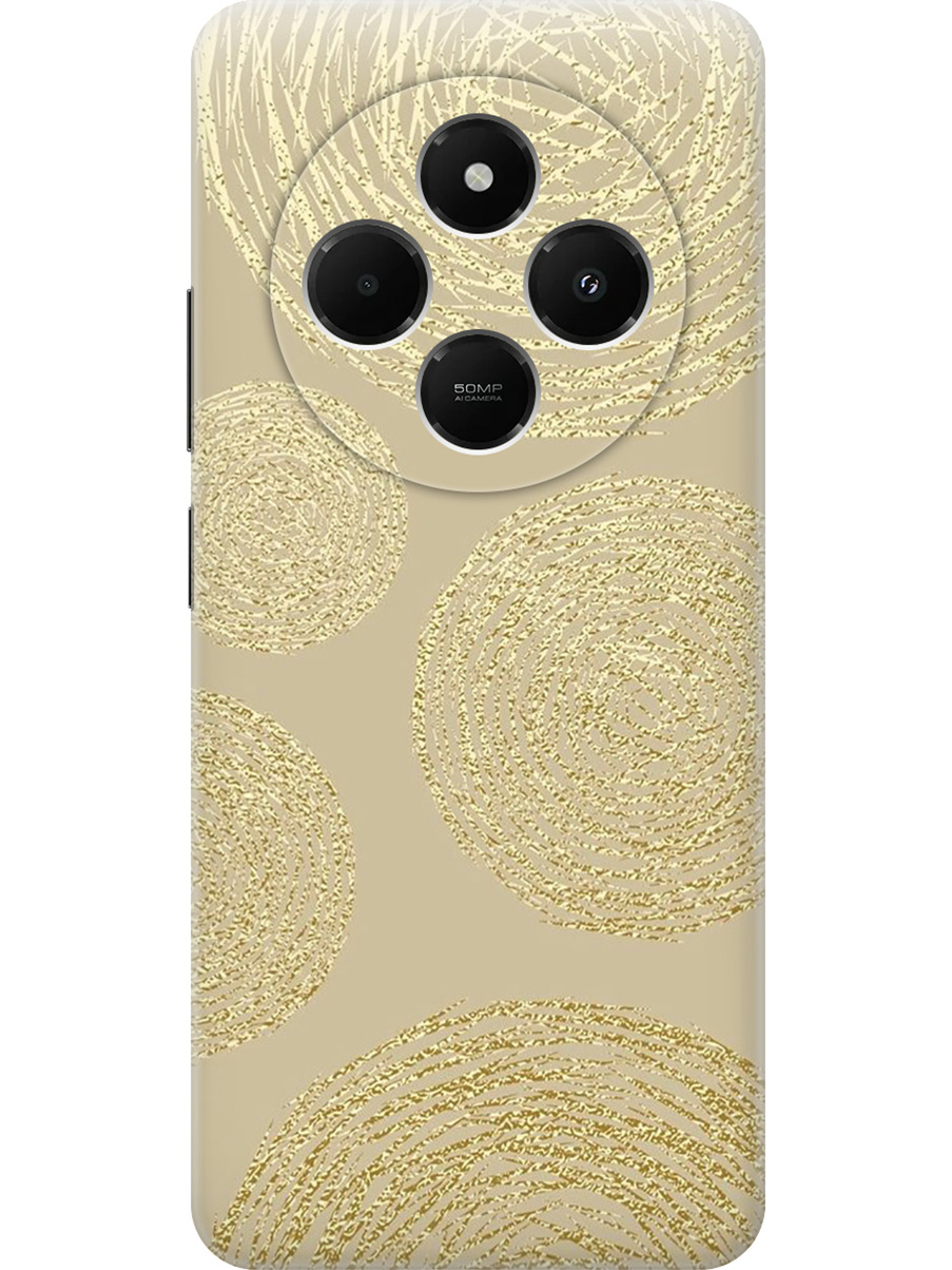 

Силиконовый чехол на Xiaomi Redmi 14C / Poco C75 с принтом "Золотые круги", Прозрачный;золотистый, 786715731