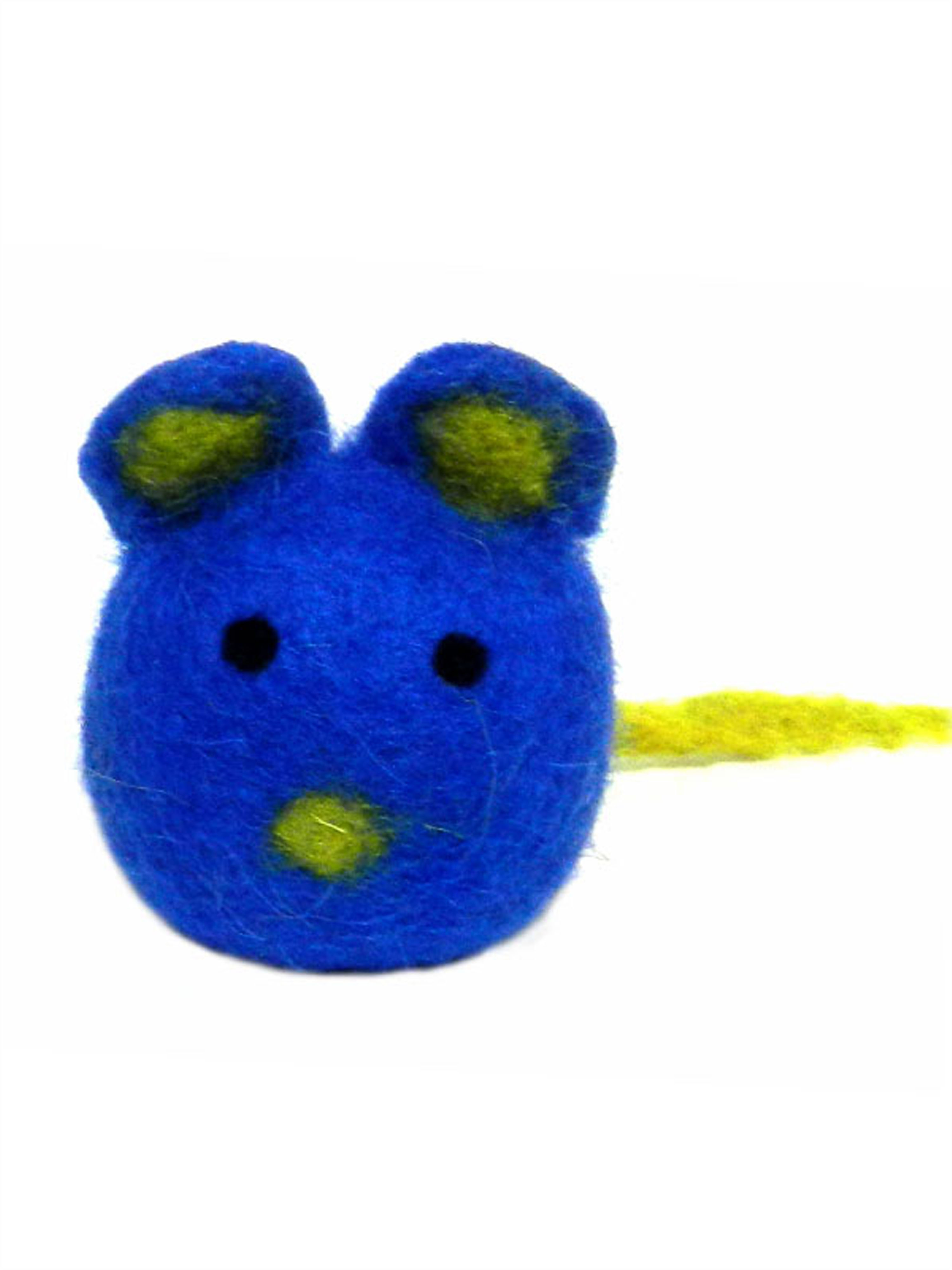 Игрушка из шерсти для кошек и собак LIVEZOO Мышка BLUE 6 см
