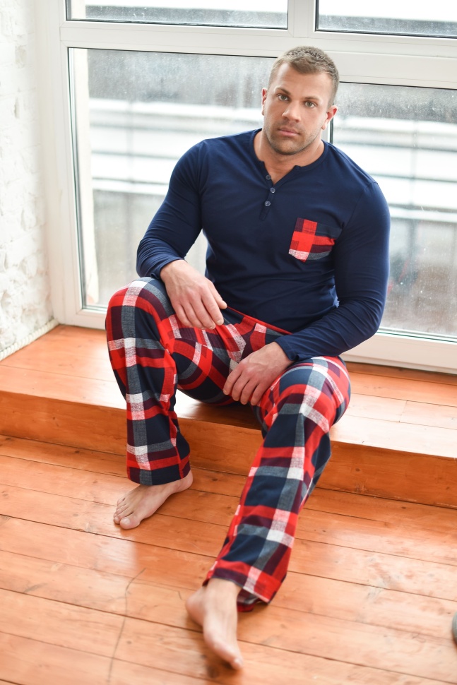 Комплект домашний мужской ОПТИМА Горец синий 52 RU