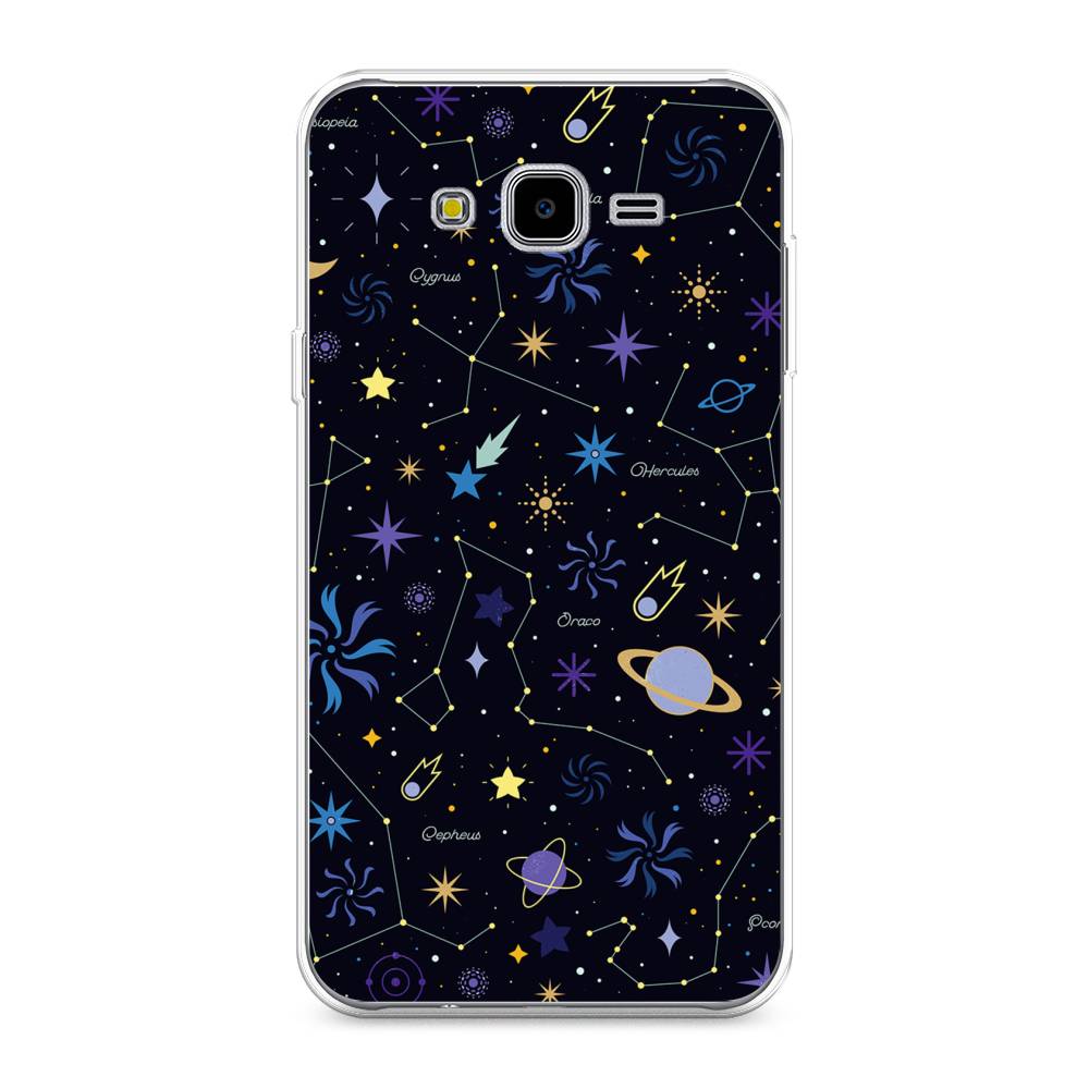

Чехол на Samsung Galaxy J7 Neo "Цветной космос", Желтый, 25350-2