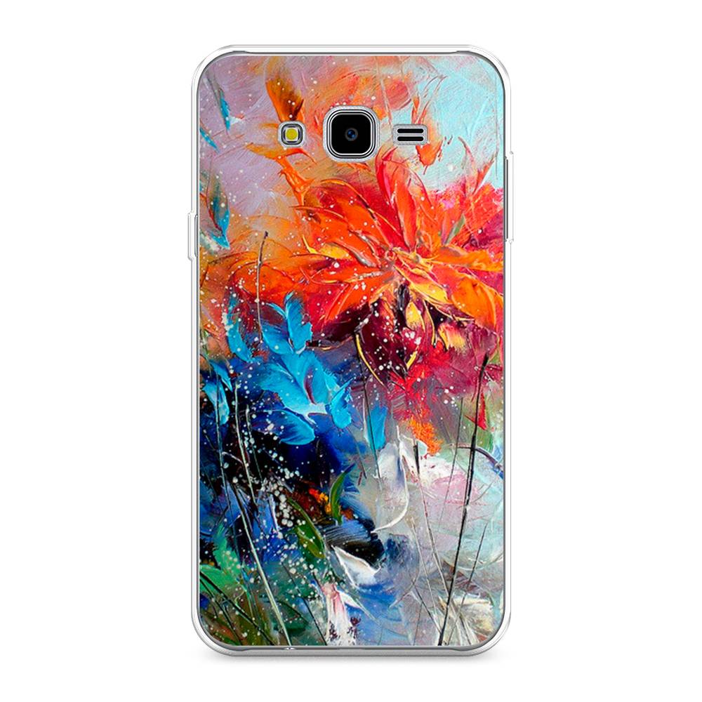 

Чехол на Samsung Galaxy J7 Neo "Абстрактные цветы", Оранжевый;синий, 25350-4
