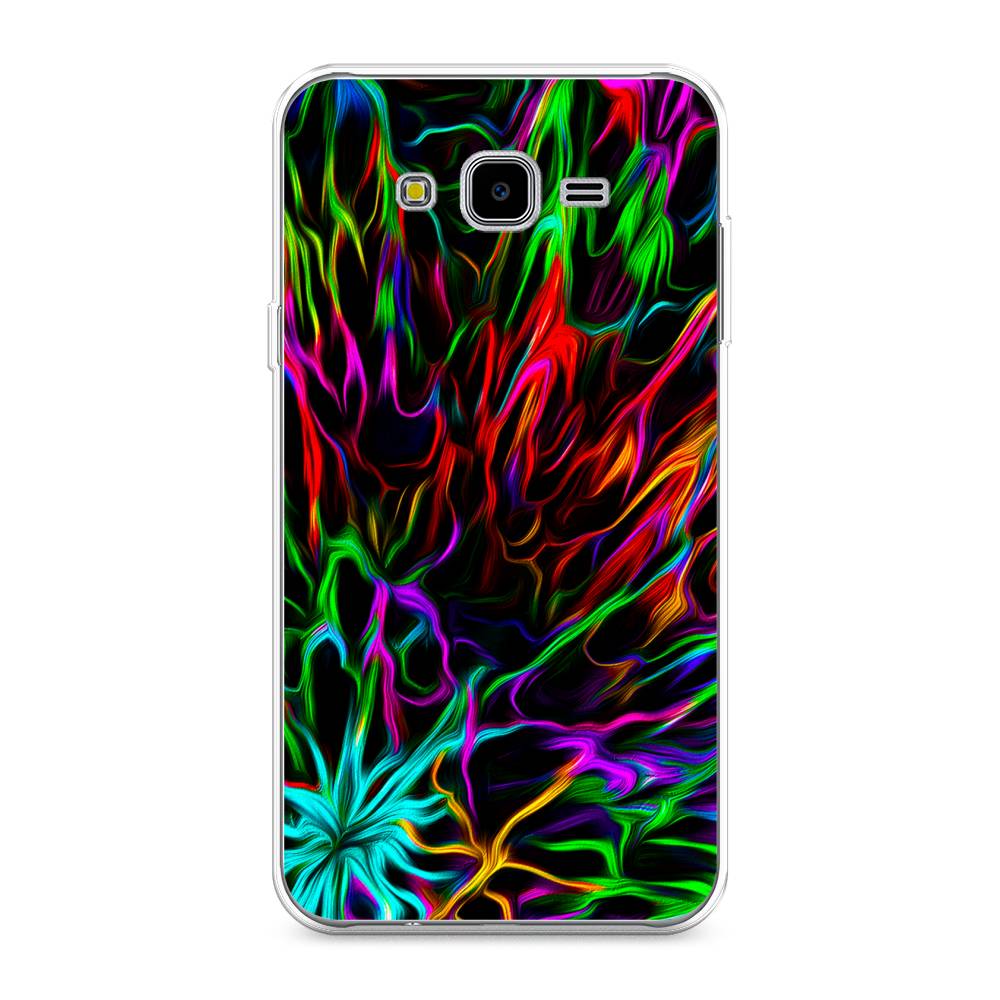 

Чехол на Samsung Galaxy J7 Neo "Разноцветные разводы", Голубой;зеленый;оранжевый, 25350-3