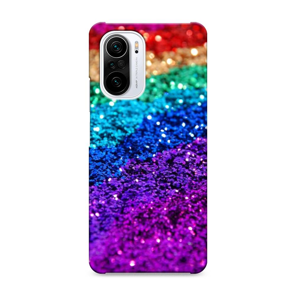 

Пластиковый чехол "Блестящая радуга рисунок" на Xiaomi Poco F3, 310120-2