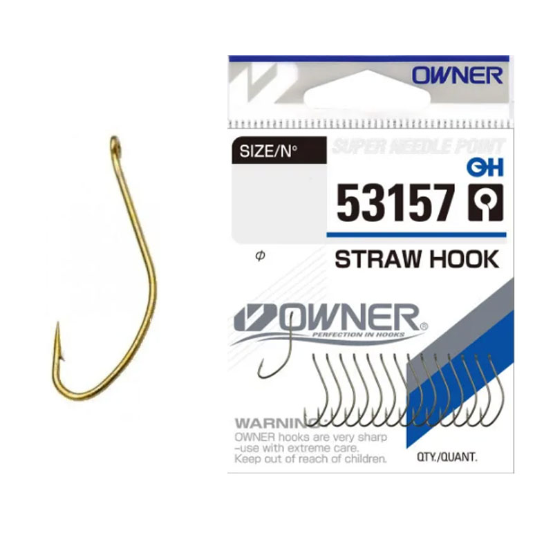 

Крючок Owner 53157 Brown №8 Straw Hook (13шт.), Золотистый, 53157