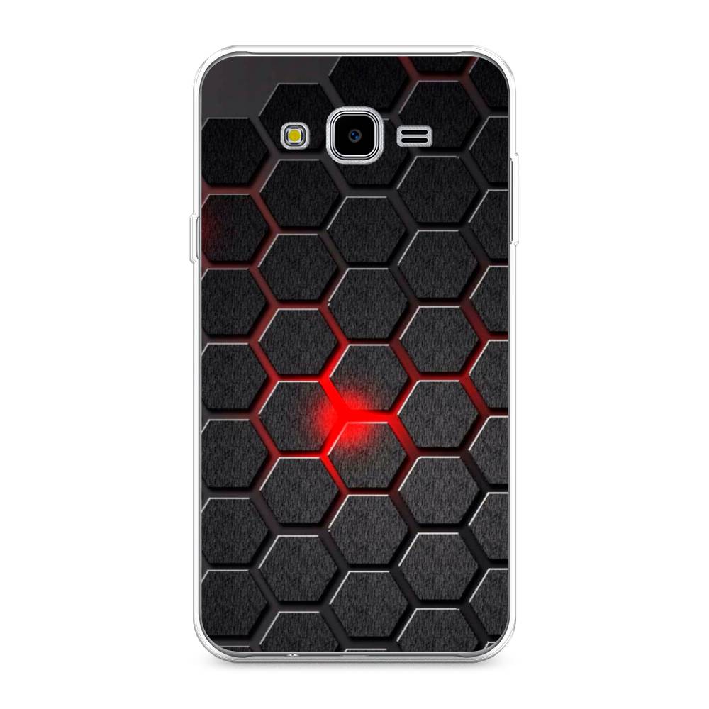 

Чехол на Samsung Galaxy J7 Neo "Соты красные", Красный;черный;серый, 25350-3