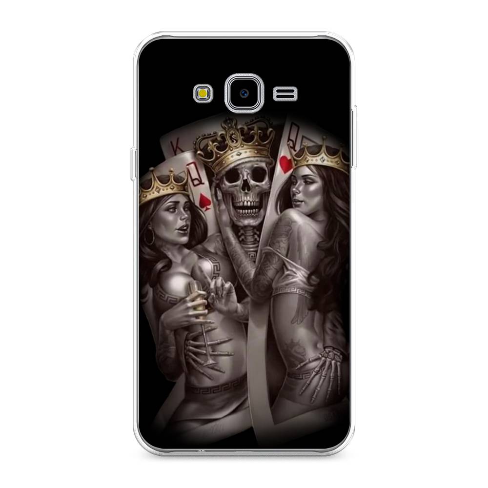 

Чехол на Samsung Galaxy J7 Neo "Карты король и королевы", Серый;желтый, 25350-6