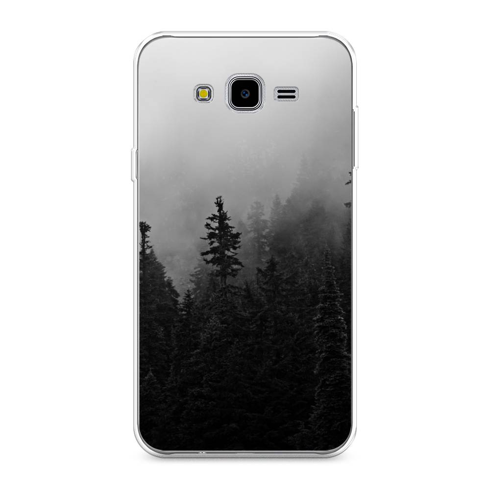 

Чехол на Samsung Galaxy J7 Neo "Туманный лес", Серый;черный, 25350-2