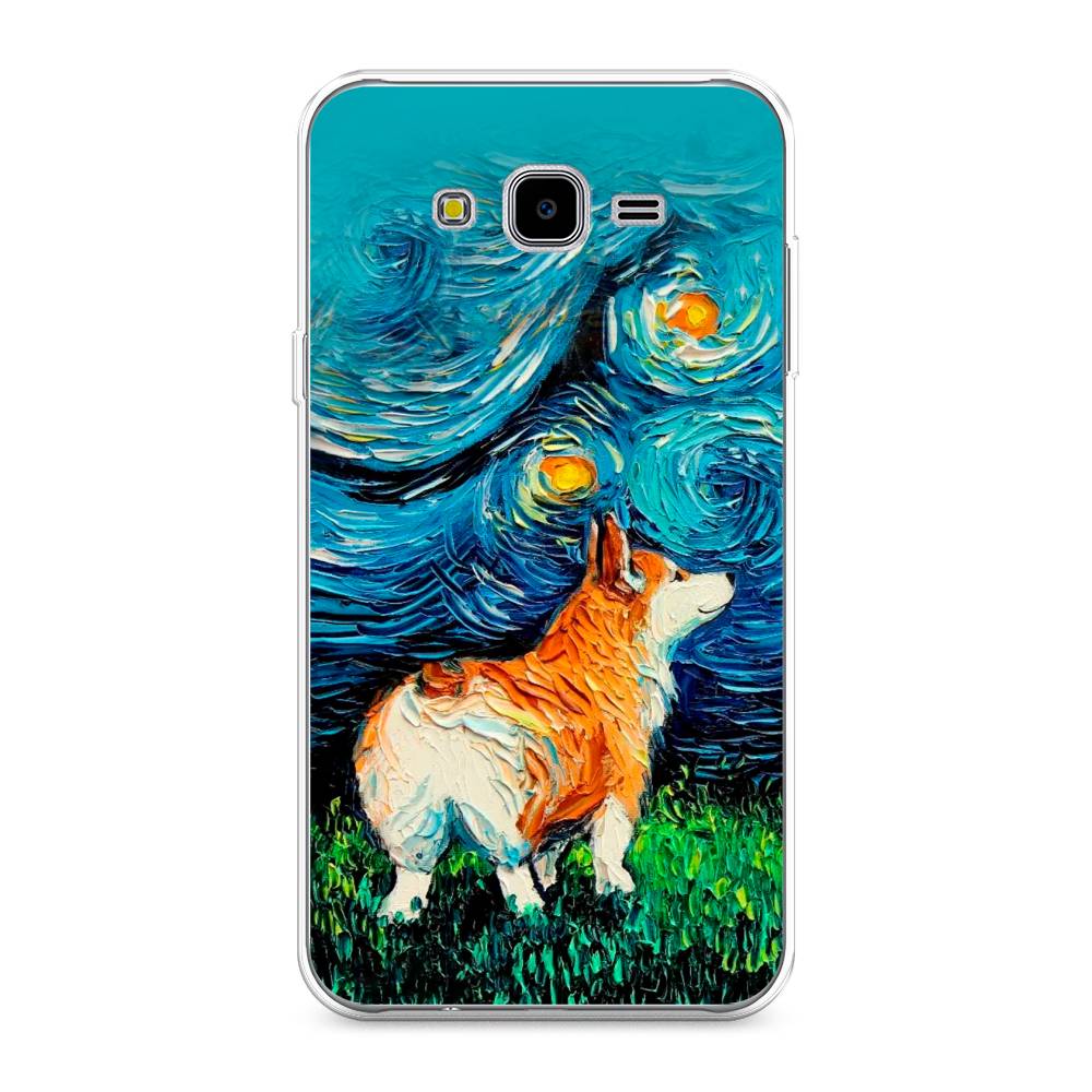 

Чехол на Samsung Galaxy J7 Neo "Корги звёздная ночь", Коричневый;белый;зеленый, 25350-1